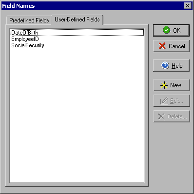 The  Field Names dialog box