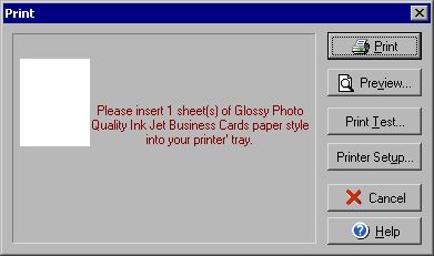 The Print dialog box