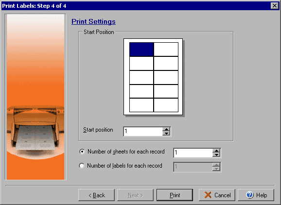 Print Labels - Step 3 of 3