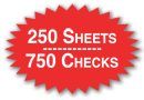 250 Sheets, 750 Checks